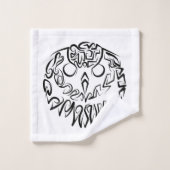 Schwarz-Weiß-Stammesauge Badhandtuch Set (Waschlappen)