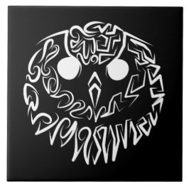 Schwarz-Weiß-Stammesauge Fliese