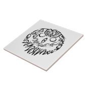 Schwarz-Weiß-Stammesauge Fliese (Seite)