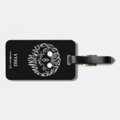 Schwarz-Weiß-Stammesauge Gepäckanhänger (Rückseite horizontal)