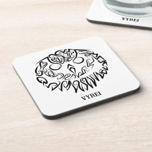 Schwarz-Weiß-Stammesauge Getränkeuntersetzer (Linke Seite)