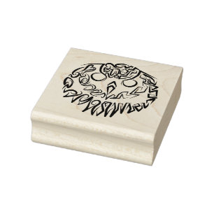 Schwarz-Weiß-Stammesauge Gummistempel