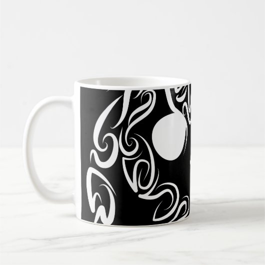 Schwarz-Weiß-Stammesauge Kaffeetasse (Links)