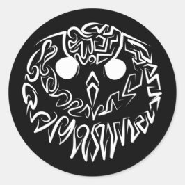 Schwarz-Weiß-Stammesauge Runder Aufkleber
