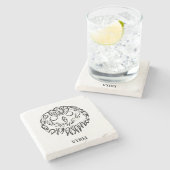 Schwarz-Weiß-Stammesauge Steinuntersetzer (Seitenansicht)