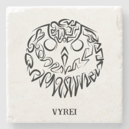 Schwarz-Weiß-Stammesauge Steinuntersetzer