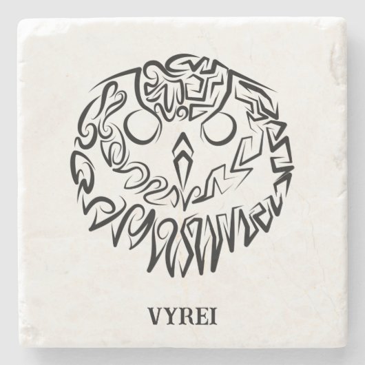 Schwarz-Weiß-Stammesauge Steinuntersetzer (Vorderseite)