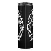 Schwarz-Weiß-Stammesauge Thermosbecher (Rückseite)