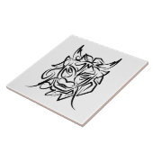 Schwarz-Weiß-Stammesdrache Fliese (Seite)