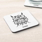 Schwarz-Weiß-Stammesdrache Getränkeuntersetzer (Linke Seite)