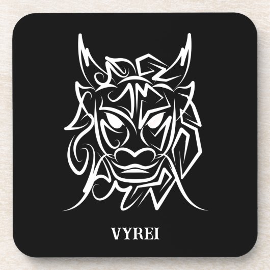 Schwarz-Weiß-Stammesdrache Getränkeuntersetzer (Vorderseite)