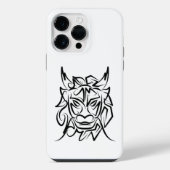 Schwarz-Weiß-Stammesdrache iPhone Hülle (Rückseite)