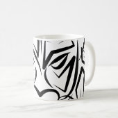Schwarz-Weiß-Stammesdrache Kaffeetasse (VorderseiteRechts)