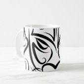 Schwarz-Weiß-Stammesdrache Kaffeetasse (Vorderseite Links)