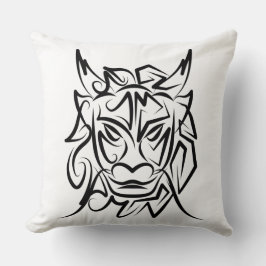 Schwarz-Weiß-Stammesdrache Kissen