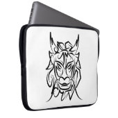 Schwarz-Weiß-Stammesdrache Laptopschutzhülle (Vorne Rechts)