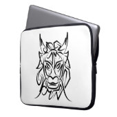Schwarz-Weiß-Stammesdrache Laptopschutzhülle (Vorderseite Links)