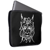 Schwarz-Weiß-Stammesdrache Laptopschutzhülle (Vorne Rechts)