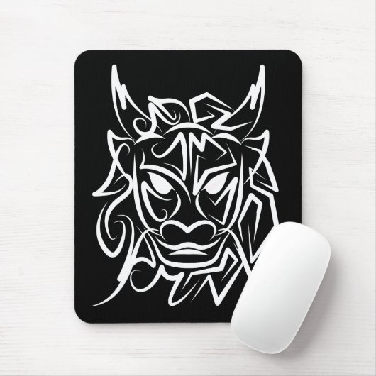 Schwarz-Weiß-Stammesdrache Mousepad (Mit Mouse)