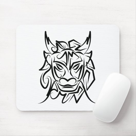 Schwarz-Weiß-Stammesdrache Mousepad (Mit Mouse)