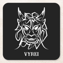 Schwarz-Weiß-Stammesdrache Rechteckiger Pappuntersetzer