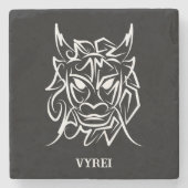 Schwarz-Weiß-Stammesdrache Steinuntersetzer (Vorderseite)