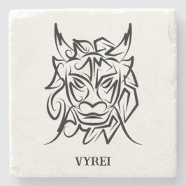 Schwarz-Weiß-Stammesdrache Steinuntersetzer