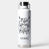 Schwarz-Weiß-Stammesdrache Trinkflasche (Rückseite)