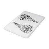 Schwarz-Weiß-Stammesliste Badematte (Schrägansicht)