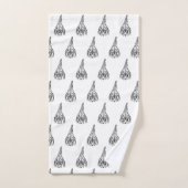 Schwarz-Weiß-Stammesliste Badhandtuch Set (Handtuch)