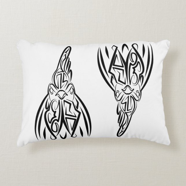 Schwarz-Weiß-Stammesliste Dekokissen (Vorderseite)