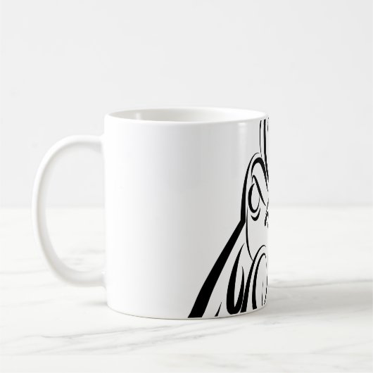 Schwarz-Weiß-Stammesliste Kaffeetasse (Links)