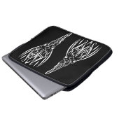 Schwarz-Weiß-Stammesliste Laptopschutzhülle (Vorne Knopf)