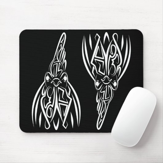 Schwarz-Weiß-Stammesliste Mousepad (Mit Mouse)