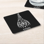 Schwarz-Weiß-Stammesliste Rechteckiger Pappuntersetzer (angewinkelt)