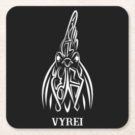 Schwarz-Weiß-Stammesliste Rechteckiger Pappuntersetzer