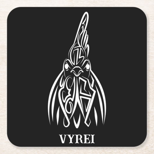 Schwarz-Weiß-Stammesliste Rechteckiger Pappuntersetzer (Vorderseite)