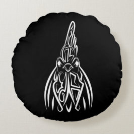 Schwarz-Weiß-Stammesliste Rundes Kissen
