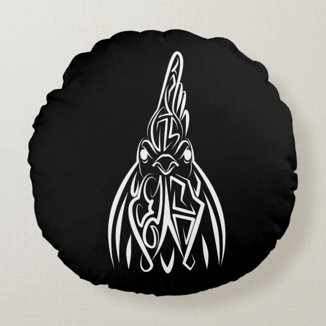 Schwarz-Weiß-Stammesliste Rundes Kissen (Vorderseite)