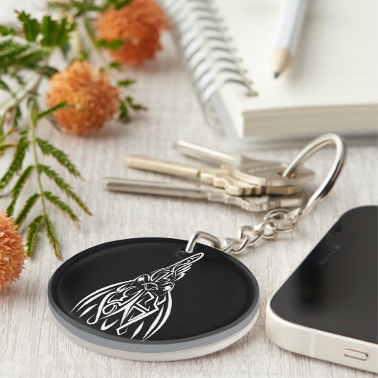 Schwarz-Weiß-Stammesliste Schlüsselanhänger (Vorderseite rechts)