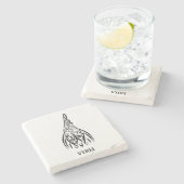 Schwarz-Weiß-Stammesliste Steinuntersetzer (Seitenansicht)