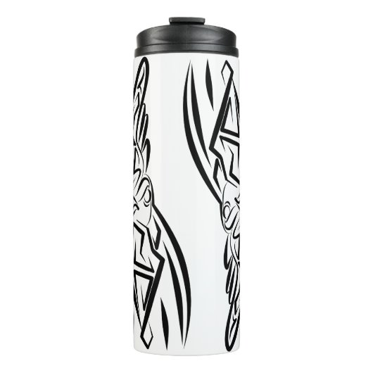 Schwarz-Weiß-Stammesliste Thermosbecher (Vorderseite)