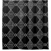 Schwarz-Weiß-Stammesmuster Duschvorhang (Vorderseite)