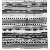 Schwarz-Weiß-Stammesmuster Duschvorhang (Vorderseite)