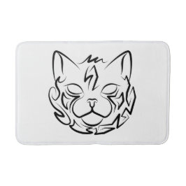 Schwarz-Weiß-Stammkatze Badematte
