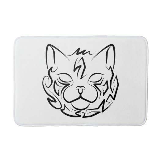 Schwarz-Weiß-Stammkatze Badematte (Vorderseite)