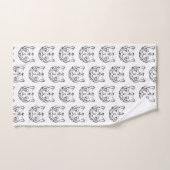 Schwarz-Weiß-Stammkatze Badhandtuch Set (Handtuch)