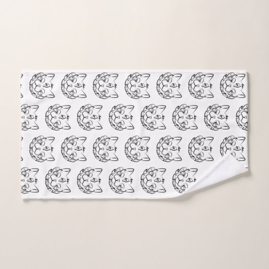 Schwarz-Weiß-Stammkatze Badhandtuch Set (Handtuch)