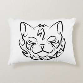 Schwarz-Weiß-Stammkatze Dekokissen