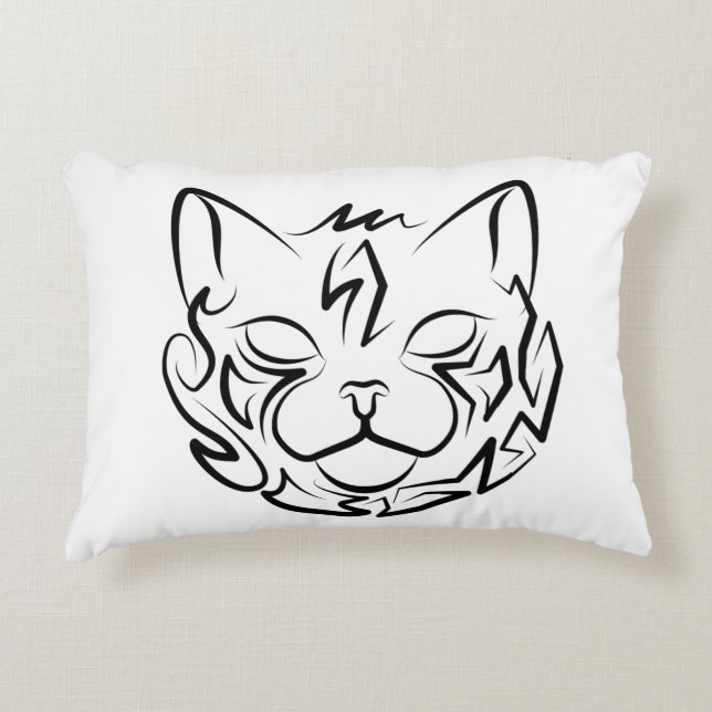 Schwarz-Weiß-Stammkatze Dekokissen (Vorderseite)